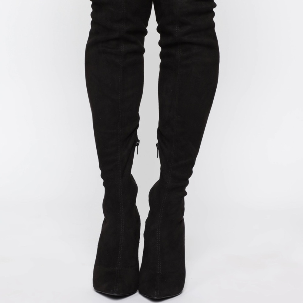 NEW Thigh High black high heel boots